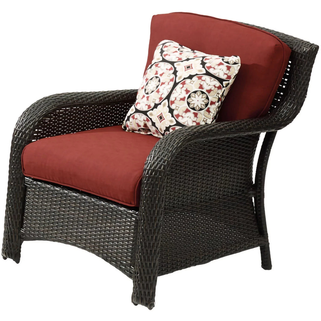 6-Piece Wicker Outdoor Conversation Set, Crimson Red Q21132