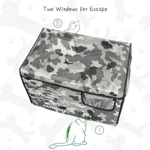 Insulated Waterproof Oxford Cloth Cat Shelter (Green) Q656053