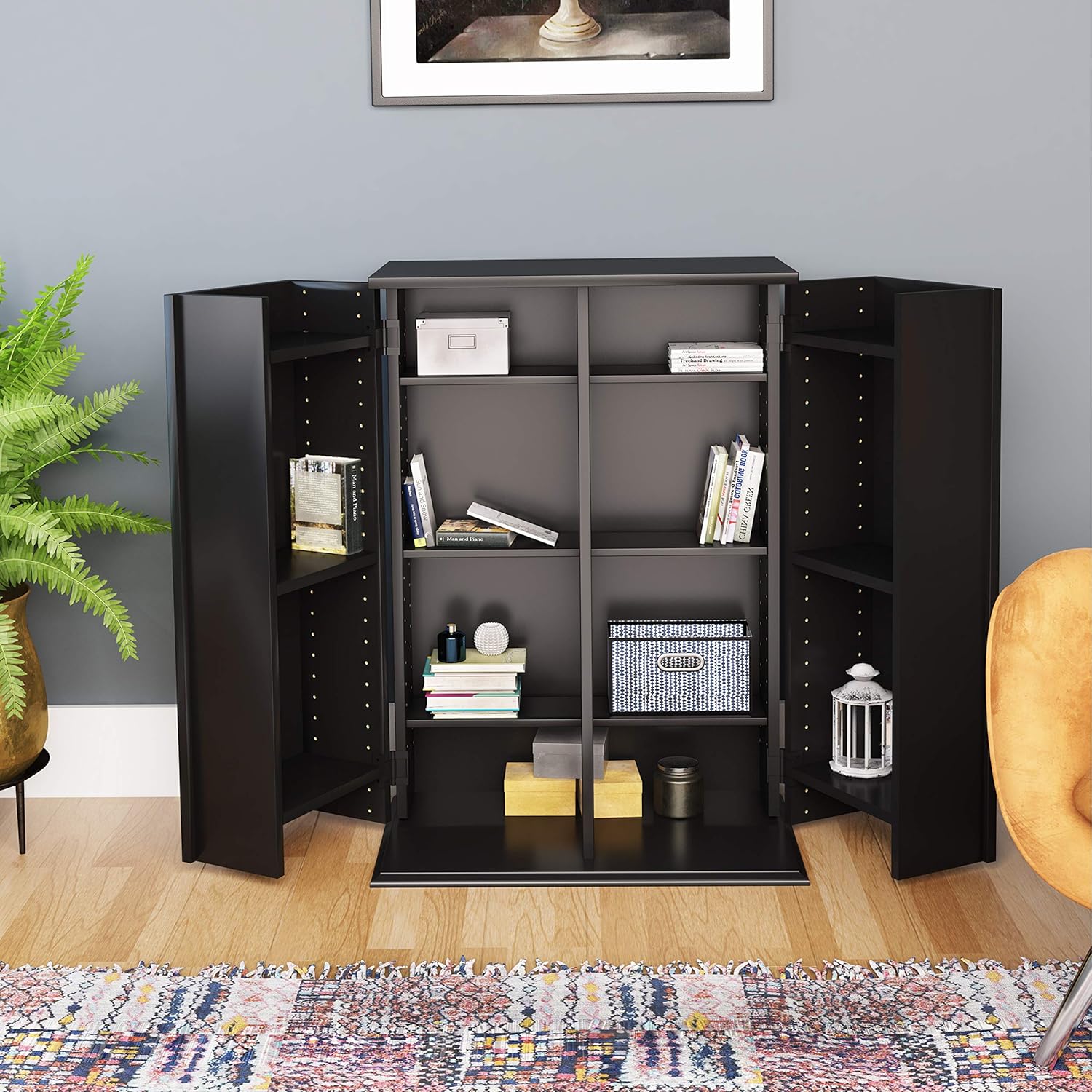 Black Locking Media Storage Cabinet T348