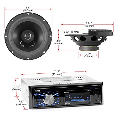 Single Din Bluetooth Car Stereo with 6.5 Inch 2 Way Speakers K315575