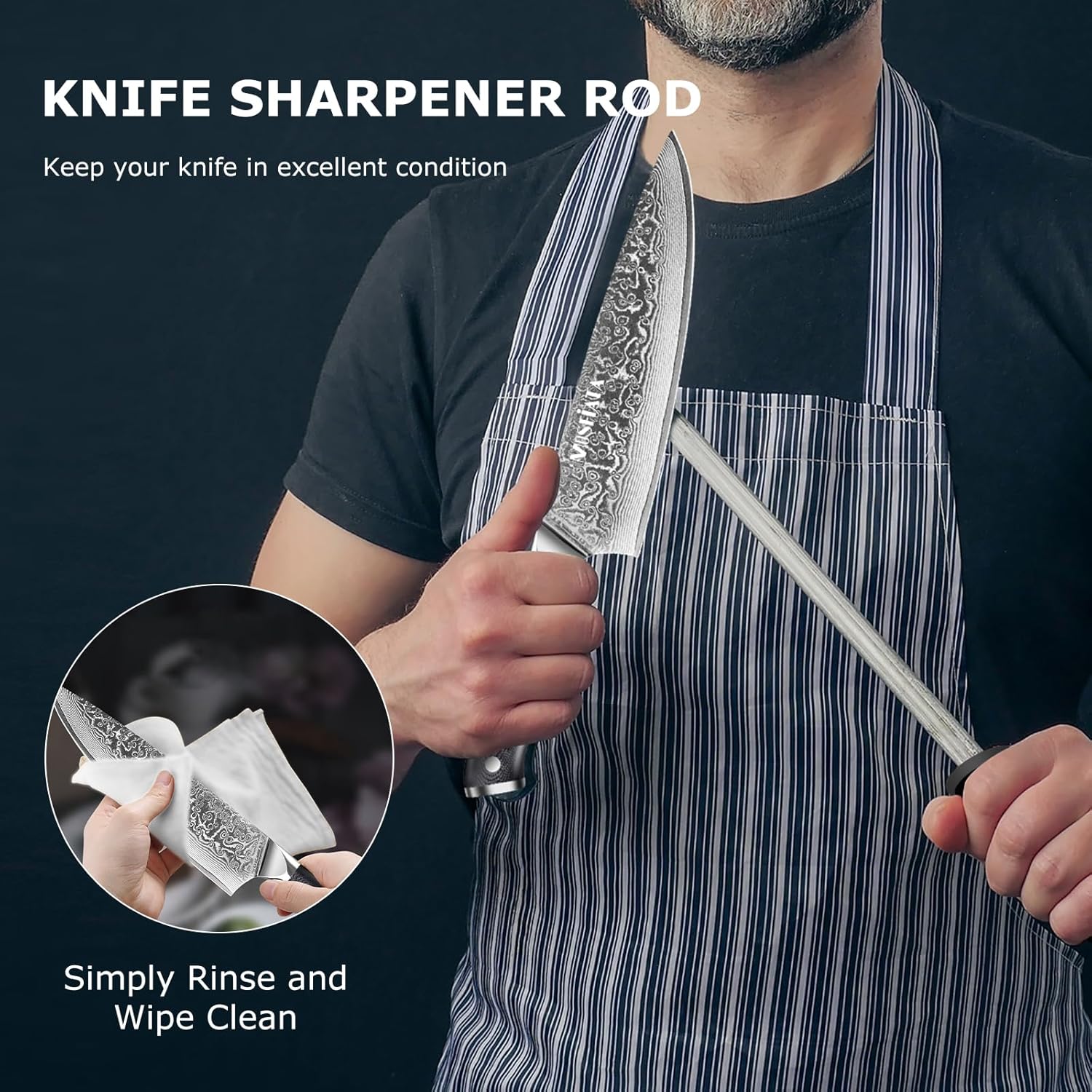 5PCS Damascus Chef Knife Set C95318