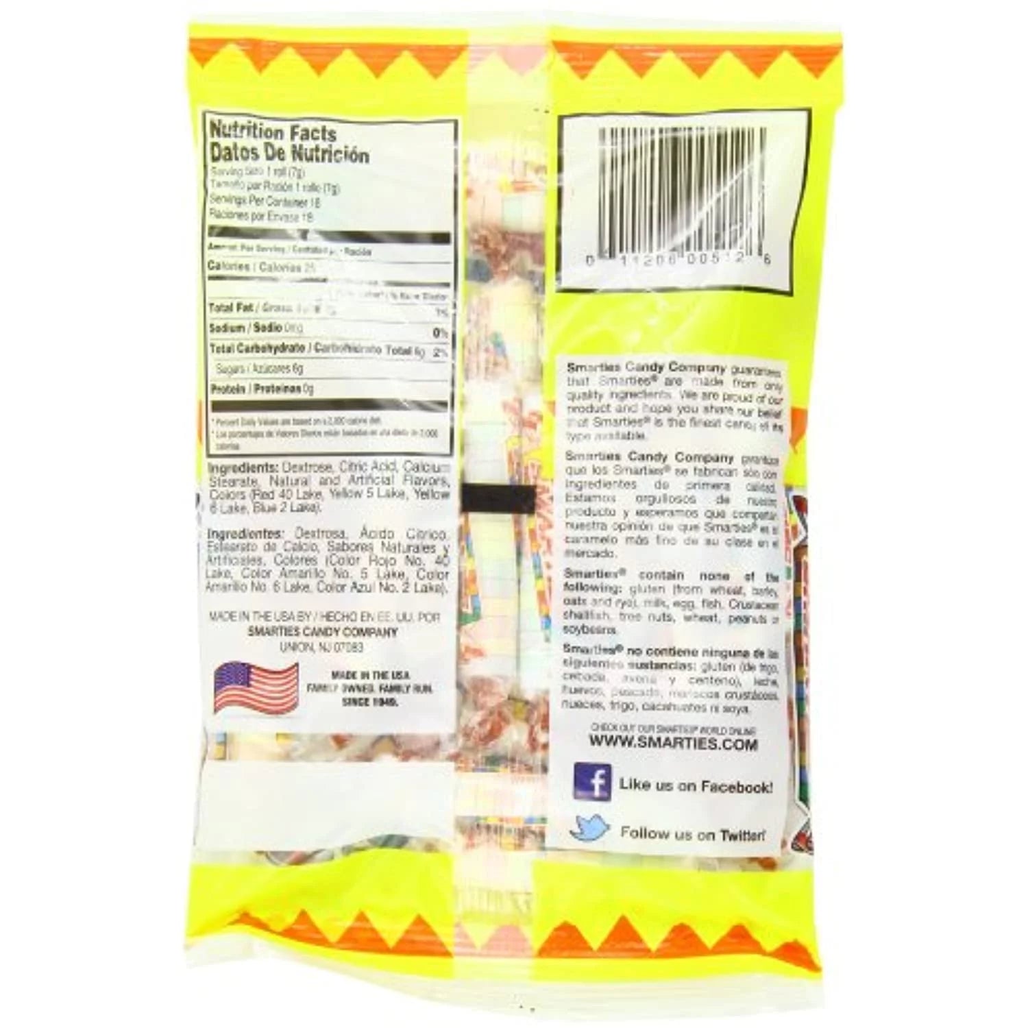 Smarties Candy Rolls, 5 Ounce (Pack Of 12) B36811