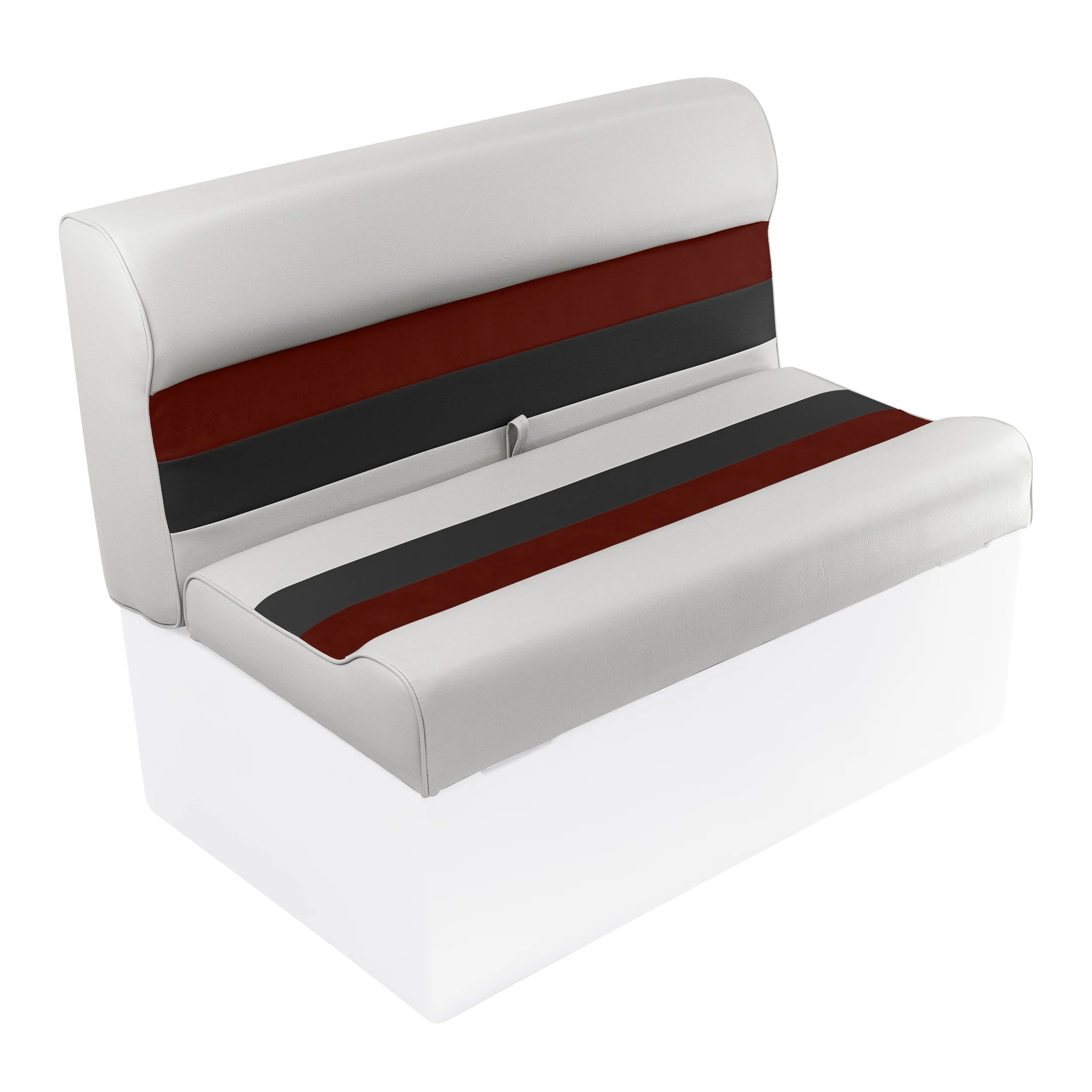 White/Red/Charcoal Pontoon Bench Seat and Backrest Cushion Set S8432