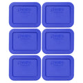 Cobalt Blue Plastic Rectangle Storage Lid Cover (6-Pack) I802