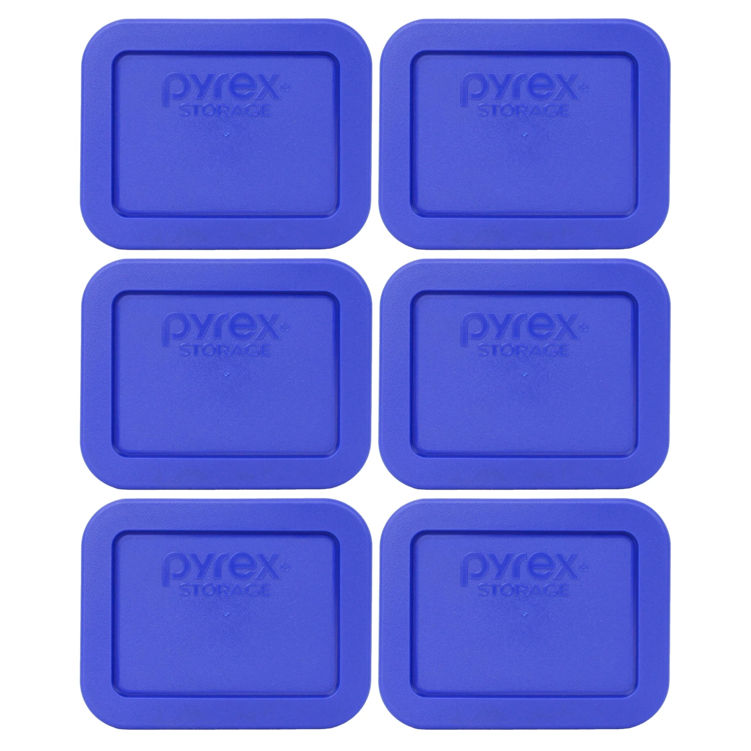 Cobalt Blue Plastic Rectangle Storage Lid Cover (6-Pack) I802