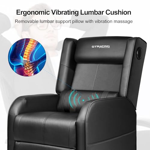 Black Gaming Recliner Chair with Bluetooth Speakers Racing Style Single Sofa Q3069
