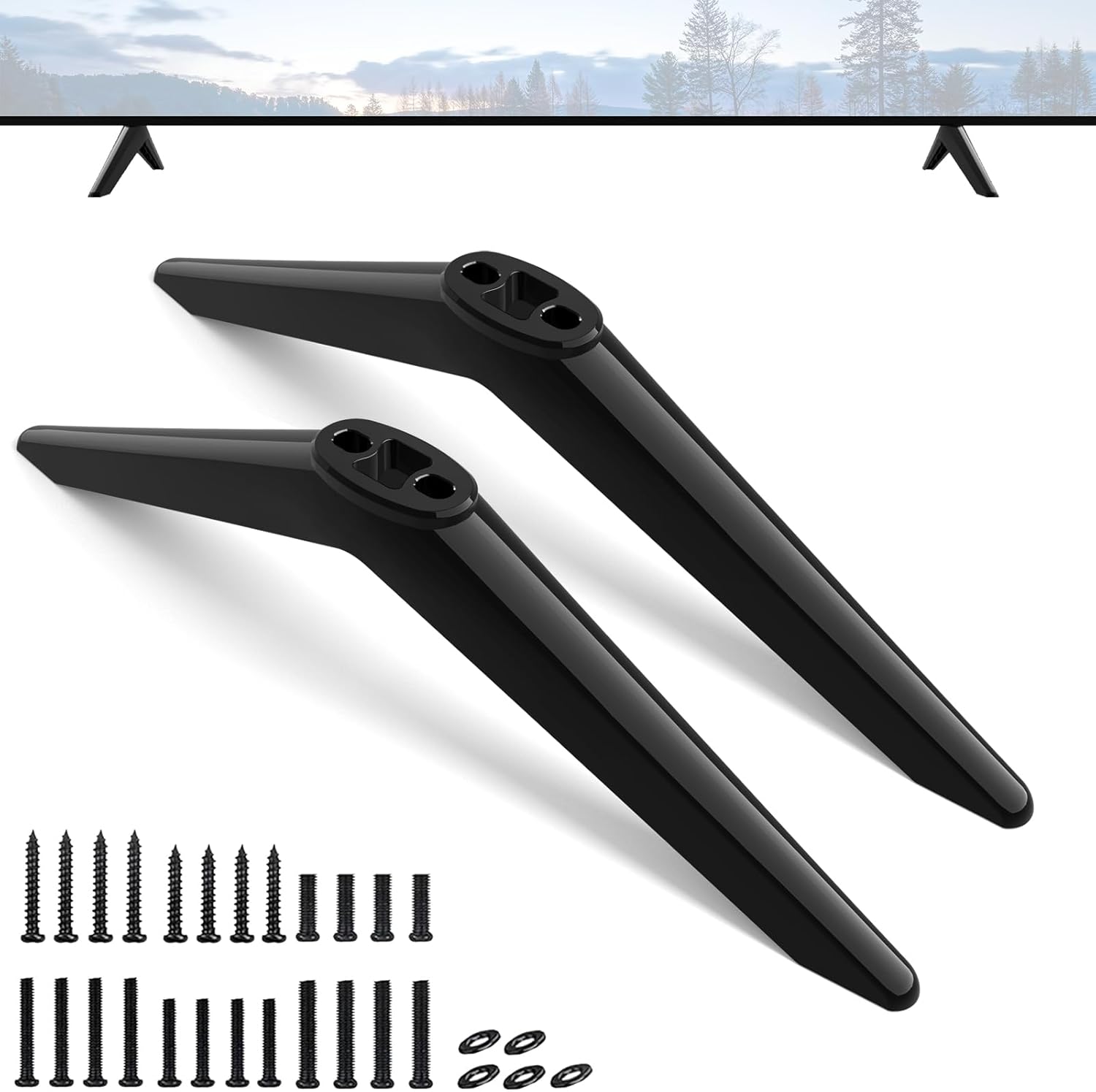 Black TV Stand Legs Replacement with Screws Z986334