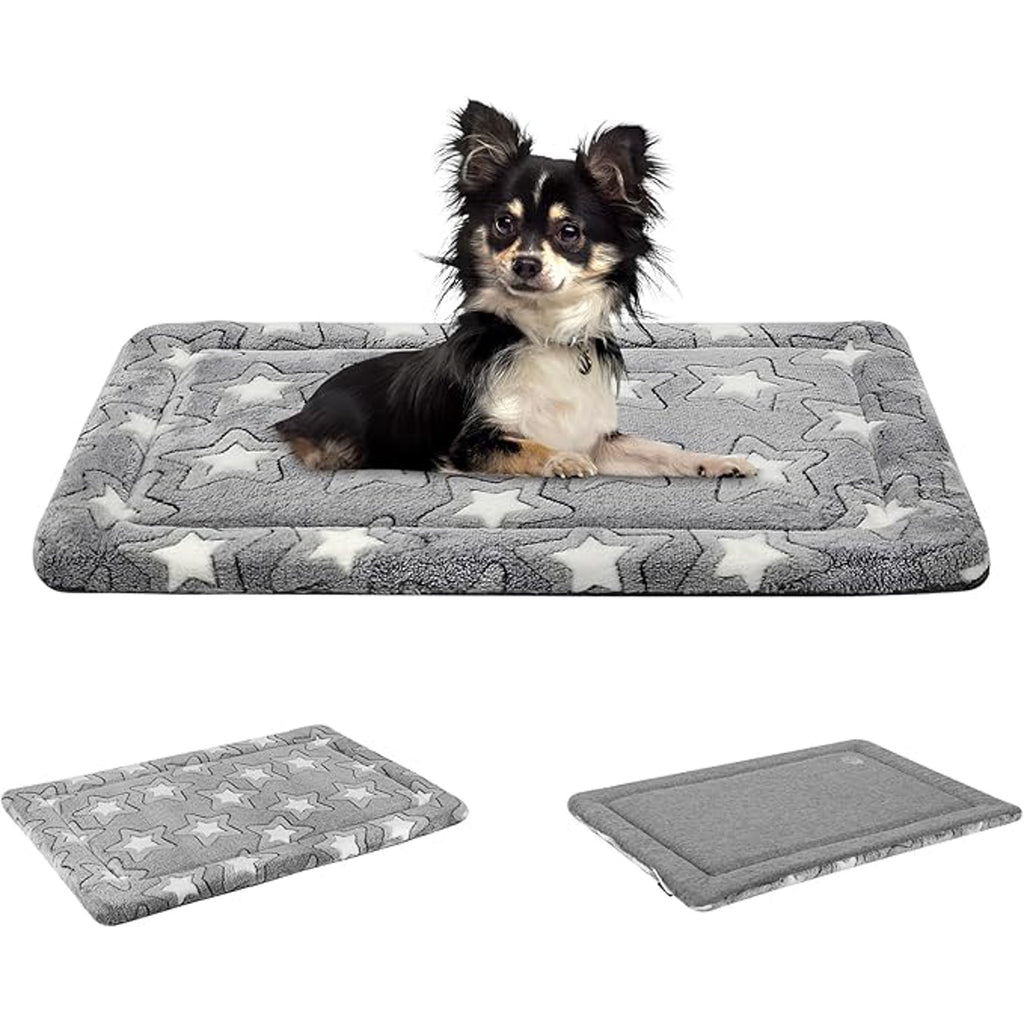 Reversible Machine Washable Grey Dog Crate Pad K8266