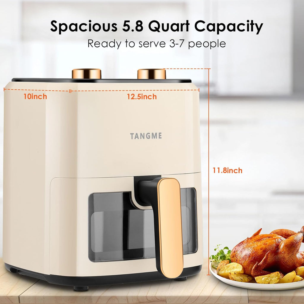 5.8Quart Air Fryer Oven with Viewing Window Non-stick Basket Y7306