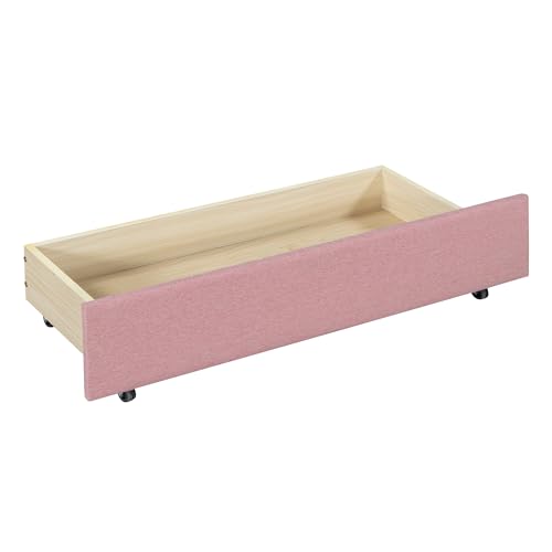 Twin Linen Fabric Upholstered Daybed with Trundle D195