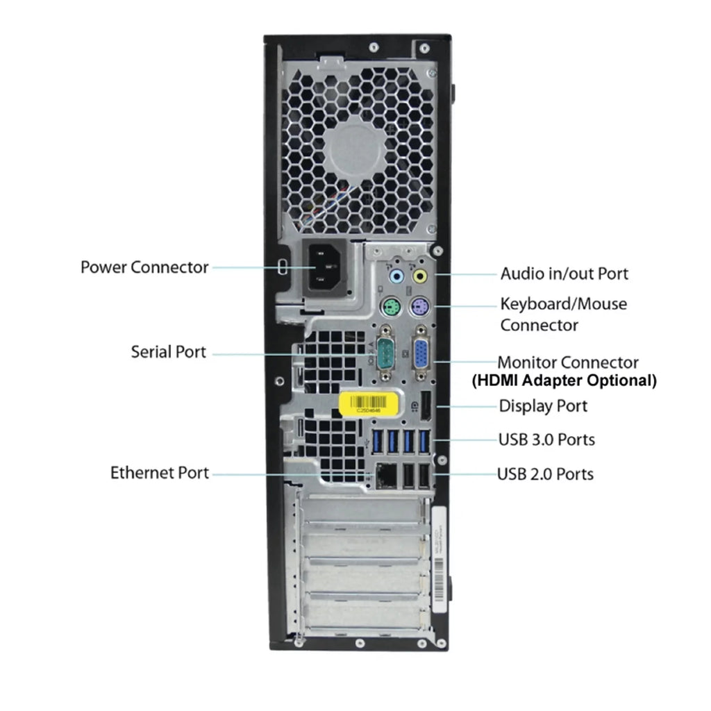 Pre-Owned Desktop Computer Tower PC Intel QuadCore i3 3.2GHz Processor 4GB RAM 2TB Hard Drive Windows 10 Pro With Keyboard And Mouse K206308