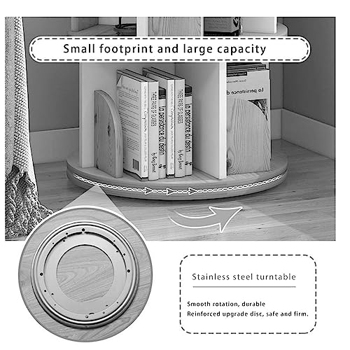 Brown 40 x 160cm Wooden Rotating Bookcase P656671