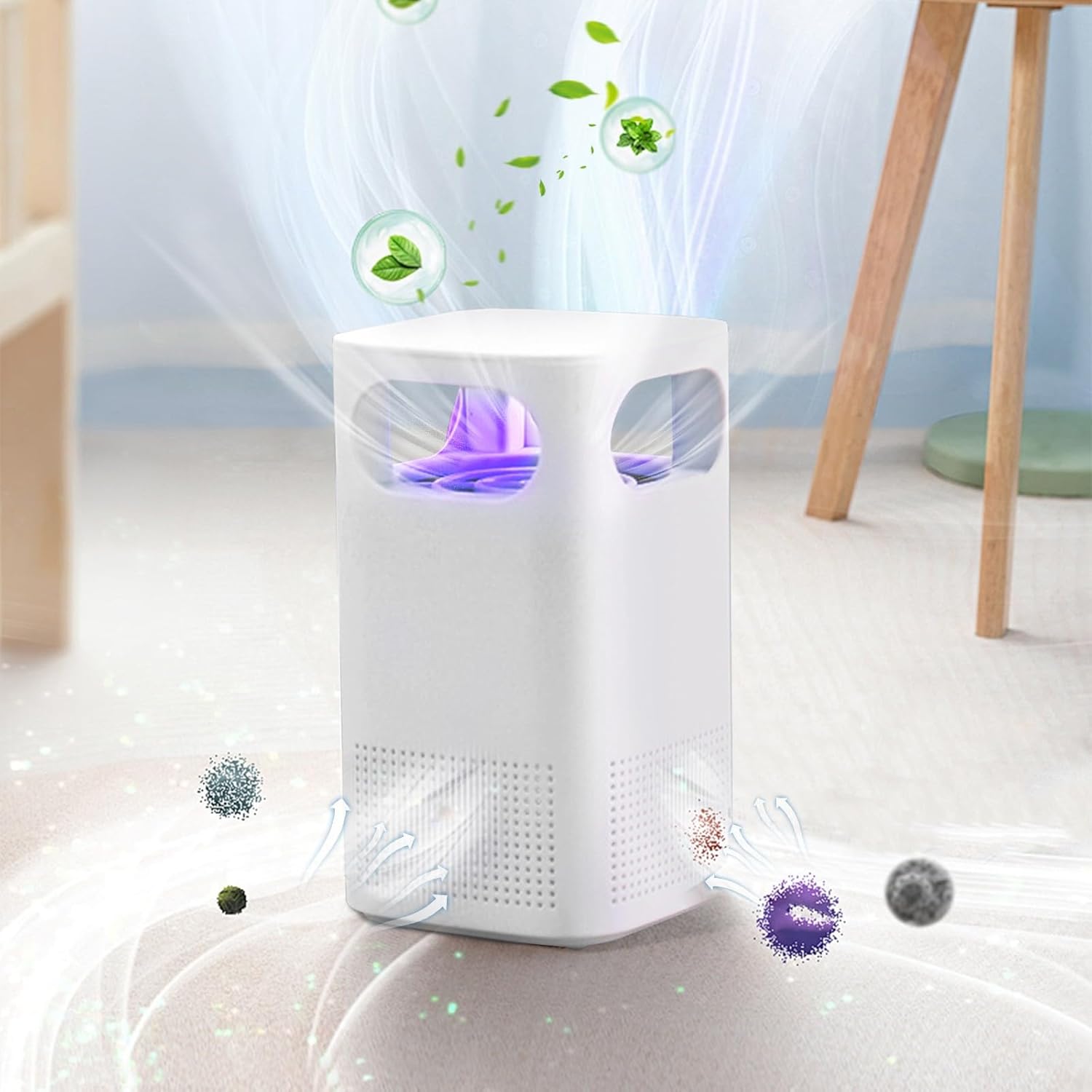 Portable Quiet USB Rechargeable Air Purifier with Lights U2742