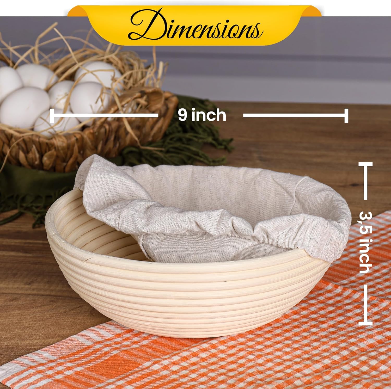 Round 9 inch Sourdough Proofing Basket J638041