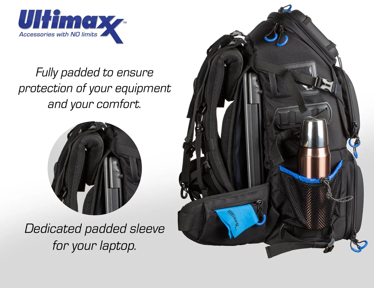 Heavy Duty Camera Backpack with Removable Gadget Bag & Waterproof Rain Cover S636