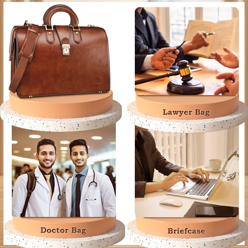 Vintage Leather Briefcase 15.6 Inch Work Bag T408