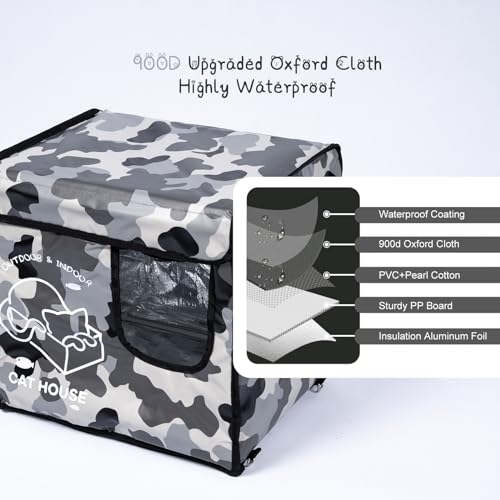 Insulated Waterproof Oxford Cloth Cat Shelter (Green) Q656053