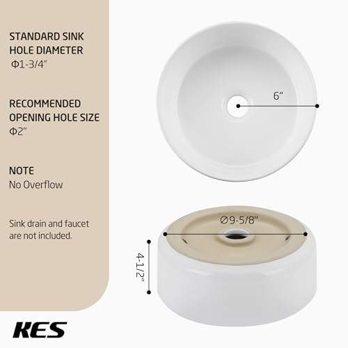 White 16 Inch Round Vessel Sink W569