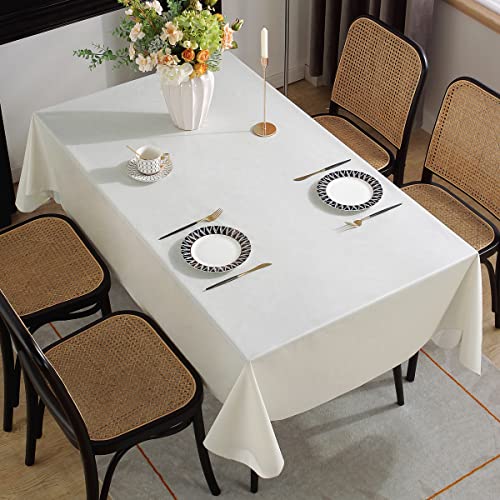 Black 60 x 120 Inch Vinyl Tablecloth with Flannel Backing K224993