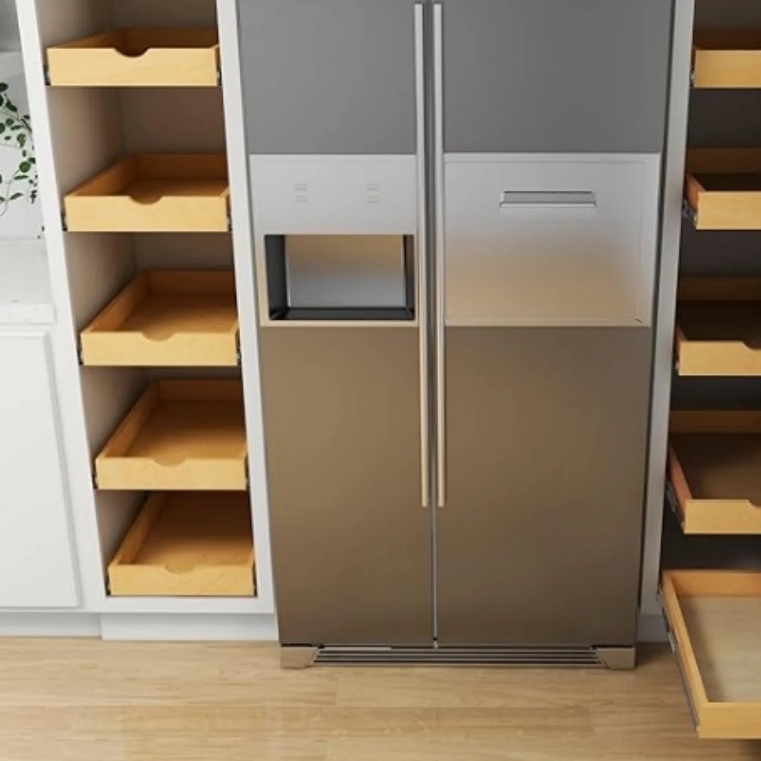 14 inch Width Wood Pull Out Tray Drawer Box Kitchen Cabinet Organizer Z8490