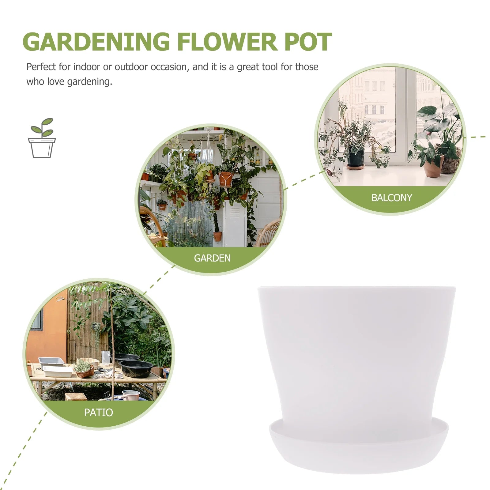 White 10 Pcs Flowerpot U282