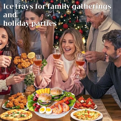 3 Set 11.8" Metal Chilled Serving Tray with Ice Serving Bowl F321