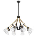 Matte Black 8 Light Chandelier with Clear Seeded Glass N207404