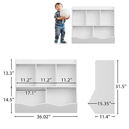 Kids Bookshelf and Bookcase Toy Storage Multi Shelf with Cubby Organizer Cabinet B87660