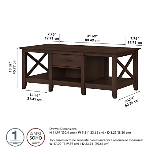 Aged Bronze Coffee Table with Storage V9964