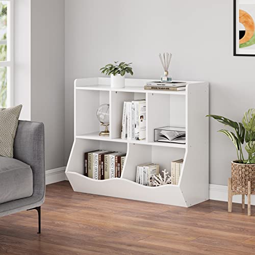 Kids Bookshelf and Bookcase Toy Storage Multi Shelf with Cubby Organizer Cabinet B87660
