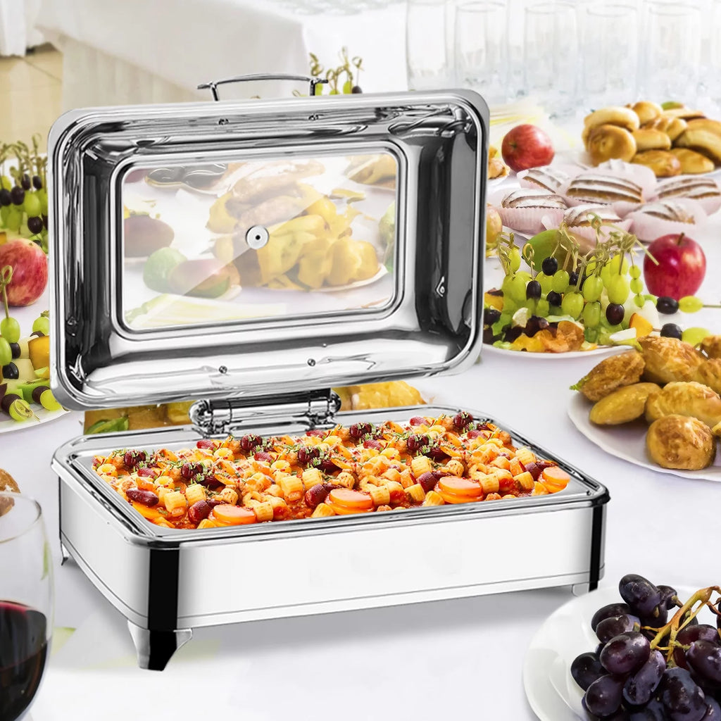 Electric Buffet Server Food Warmer with Glass Window Y21523