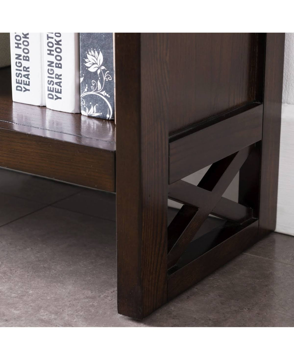 3 Shelf Bookcase with Drawer Storage, Chocolate Oak W436447