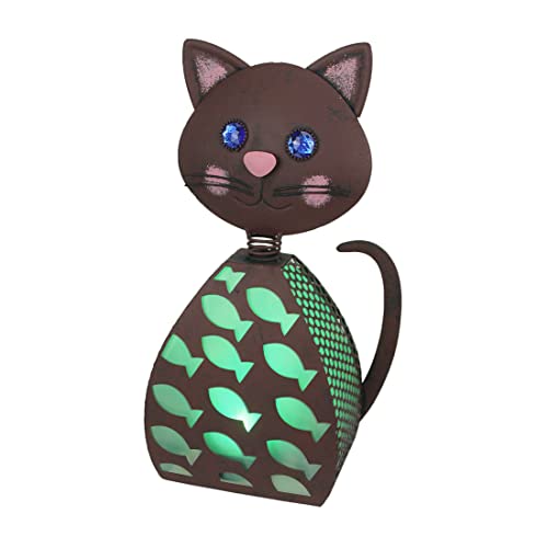 Metal LED Solar Garden Statue 15.5 Inches High S5219
