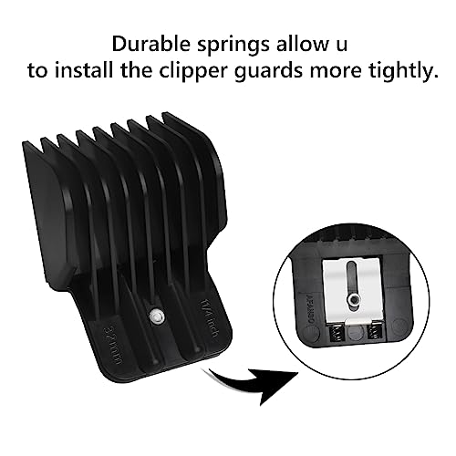4 Pack Clipper Guards, 1/16", 1/8", 1/4", 3/8", Black Q47185