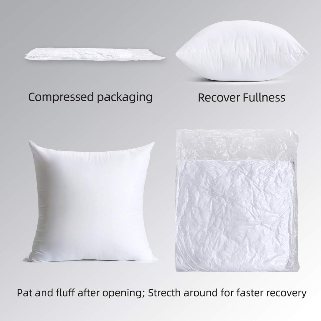 Pack of 4 Water Resistant Hypoallergenic Square Pillow Inserts V82477