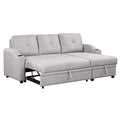 80.3" Linen Fabric 3 Seater Sofa Bed with Storage Chaise W6260