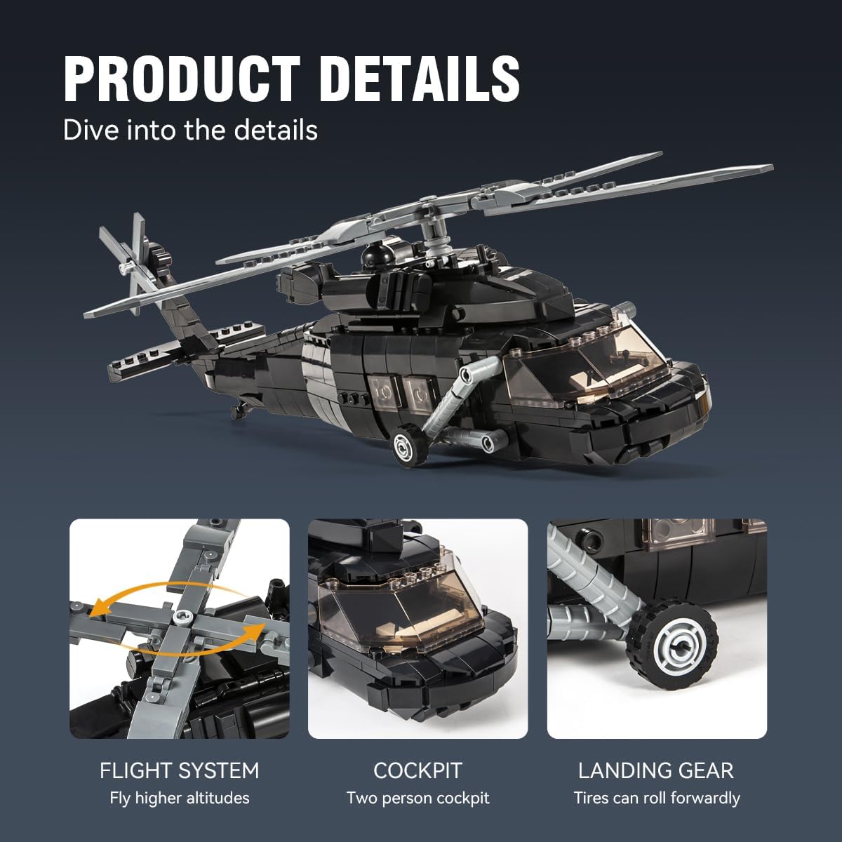 700 Pieces Military Helicopter Building Bricks Set L834428