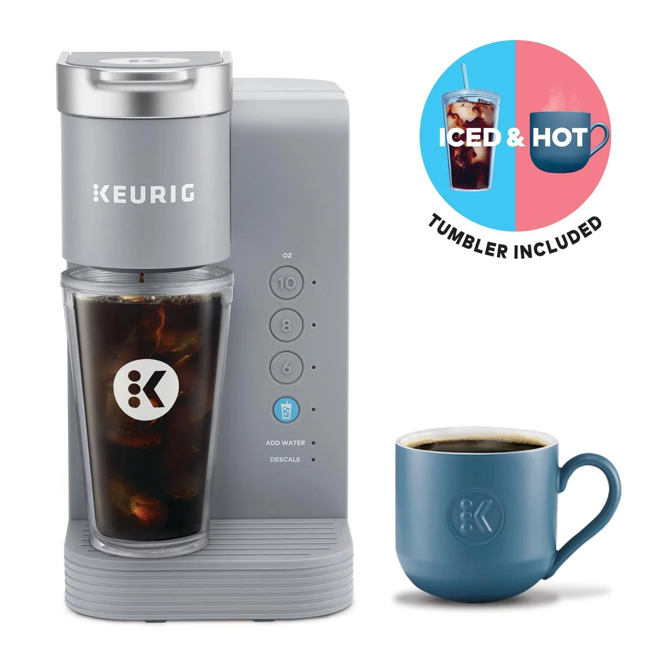 Gray Iced and Hot Single-Serve K-Cup Pod Coffee Maker H131
