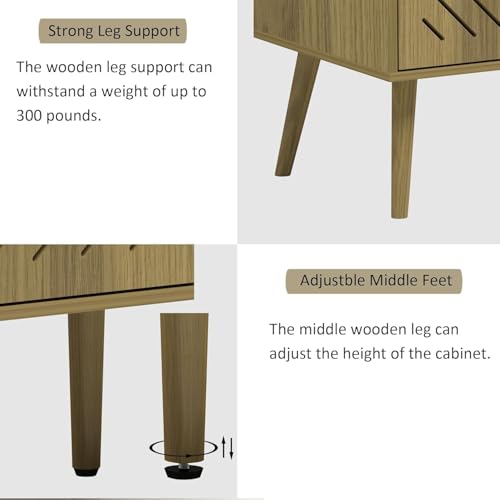 4 Doors Wood Sideboard Cabinet with Adjustable Shelves O16856