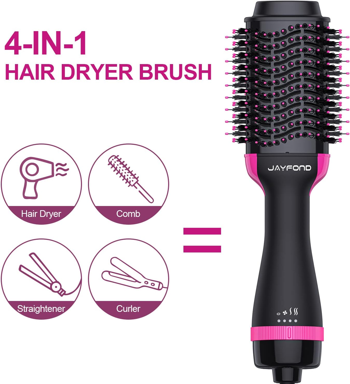 4 in 1 Hot Negative Ion Anti-Frizz Blowout Hair Dryer Brush I541
