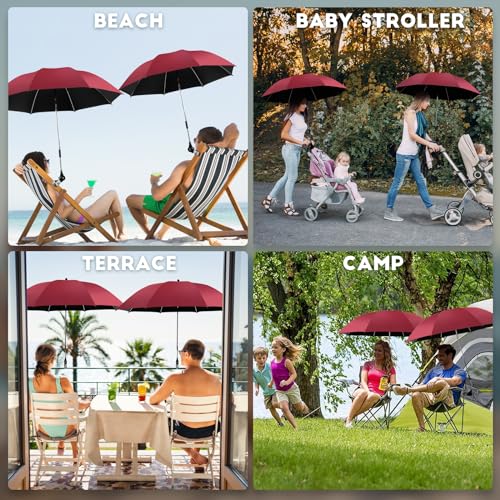 2 PCS Chair Umbrella with 360° Adjustable, UPF 50+ Clamp K86201