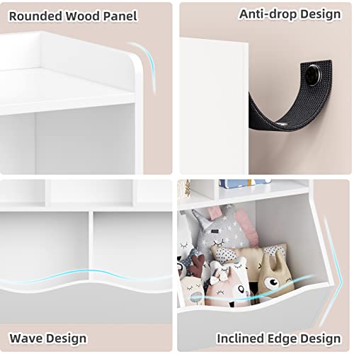 Kids Bookshelf and Bookcase Toy Storage Multi Shelf with Cubby Organizer Cabinet B87660