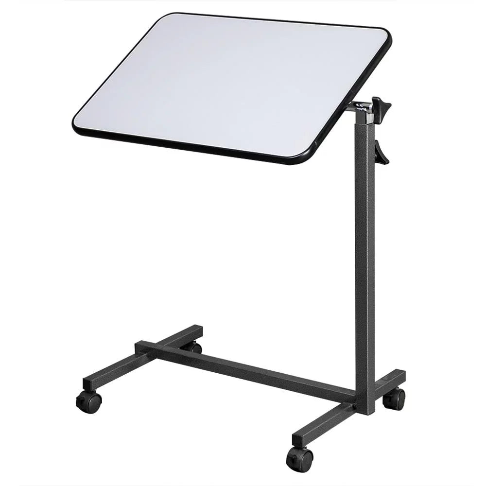 Adjustable Overbed Bedside Table with Wheels Gray S23639