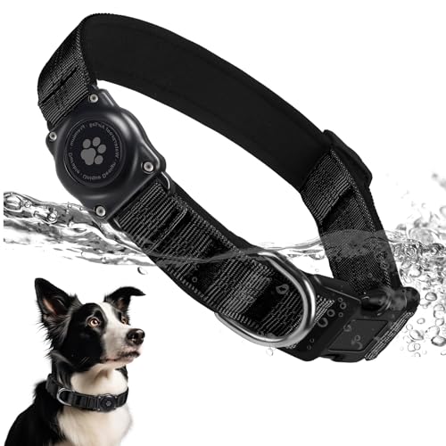 IP68 Waterproof Reflective Padded Dog Collar (M, Hotpink) S841