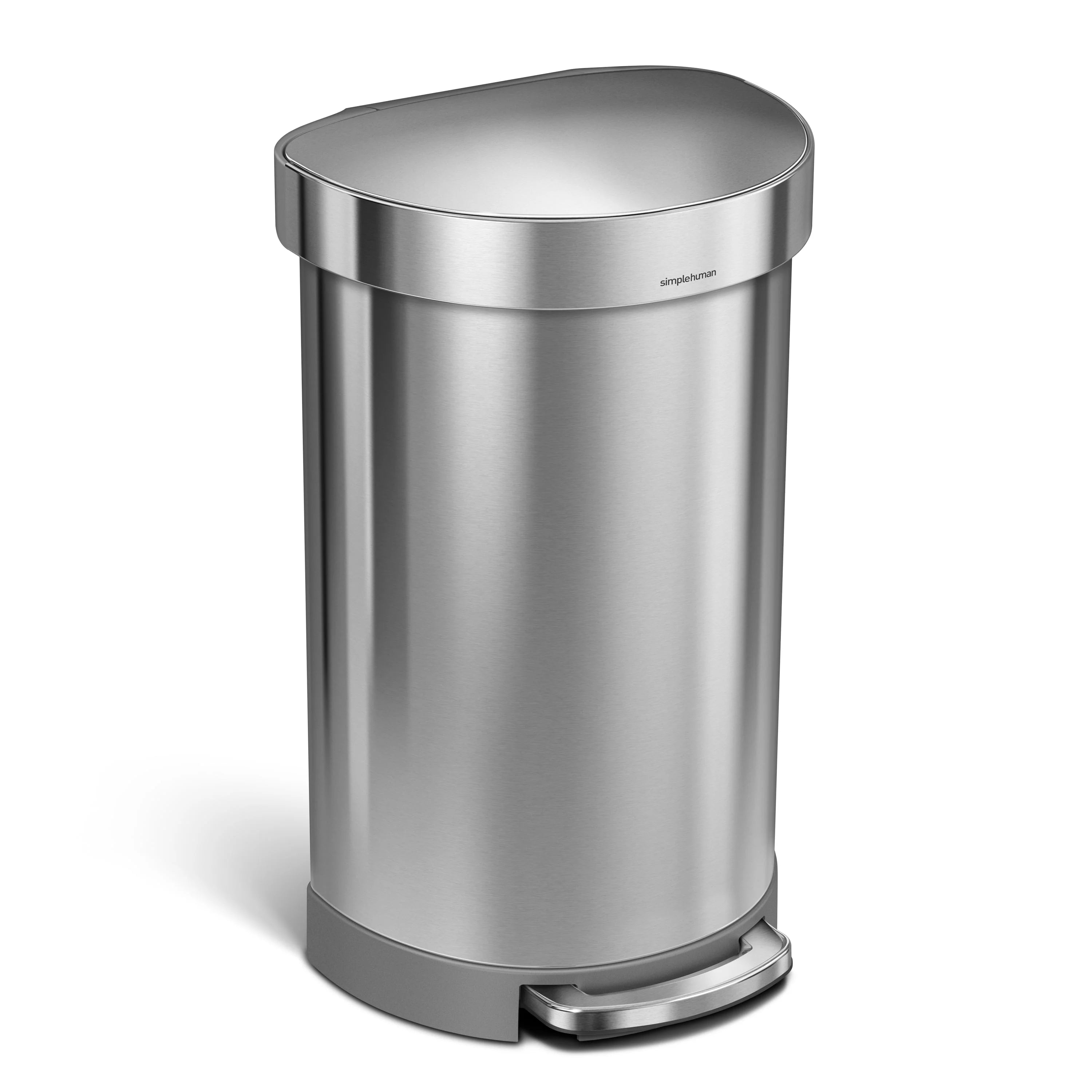 45 Liter Stainless Steel Semi-Round Step Trash Can with Soft-Close Lid N50175