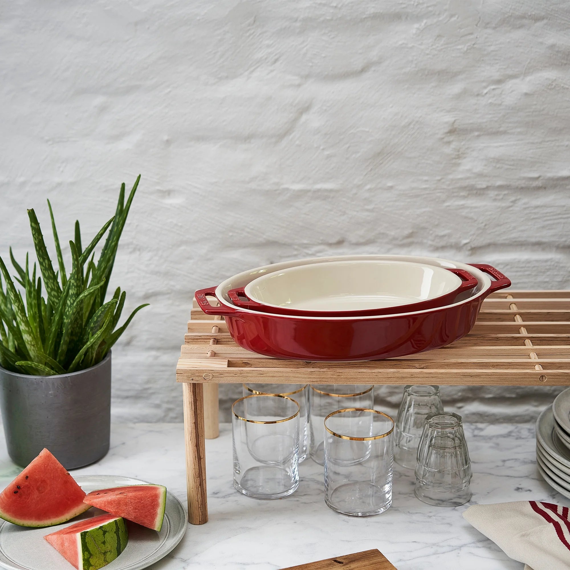 2-pc Oval Ceramic Baking Dish Set B96589