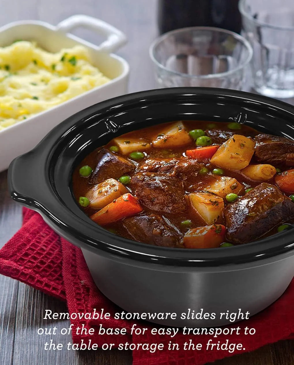 Metallic Red 2 Quart Electric Slow Cooker with Glass Lid N216905