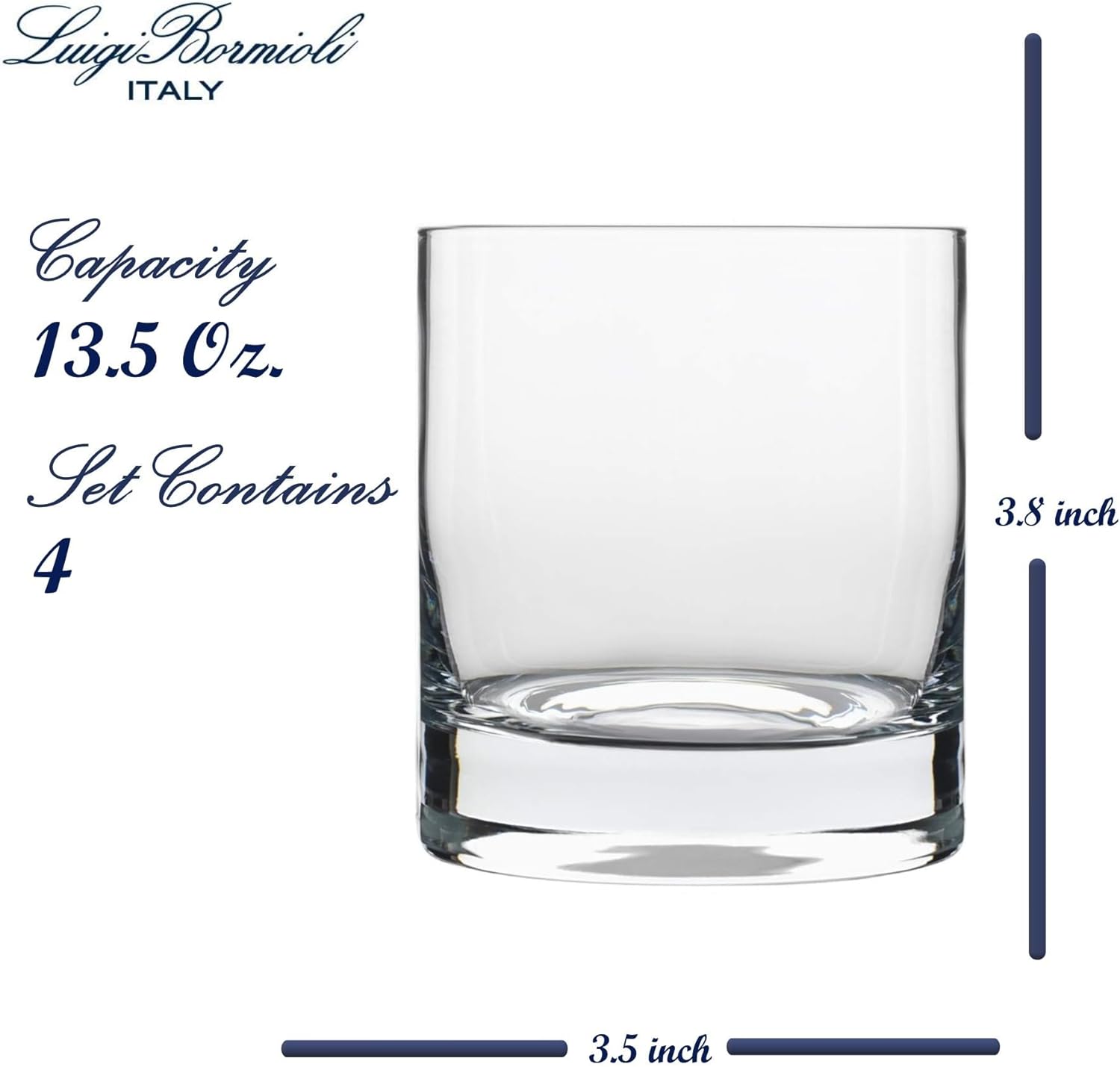 Set of 4 Double Old Fashioned Glasses, 13.5 fluid ounce N123