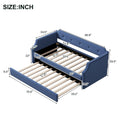 Twin Size Upholstered Daybed with Trundle Blue I491