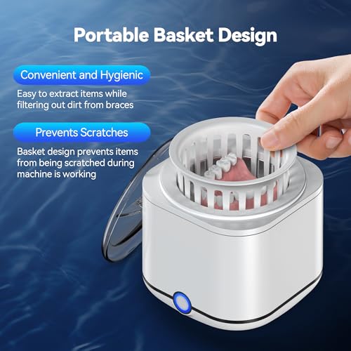 48kHz Ultrasonic Retainer Cleaner with 7.8OZ Dental Cleaning Pod I594